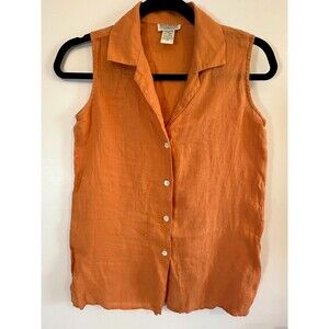 Vtg Banana Republic Linen Safari Shirt Breezy Euro Summer Tank Classic 90s XS
